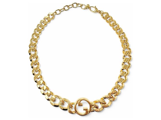 Blondie Collar de cadena Gucci Interlocking G Dorado