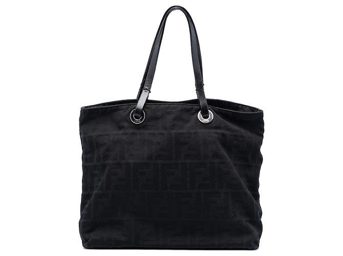 Fendi Tote aus schwarzem Zucca-Canvas