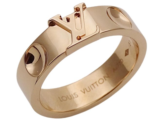 Louis Vuitton Pink Gold Band Ring Golden