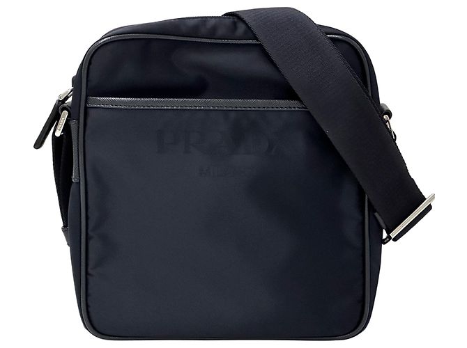 Jacquard Borsa in nylon blu navy Prada 