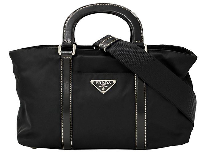 Prada Nylon Handtasche/Schultertasche Schwarz