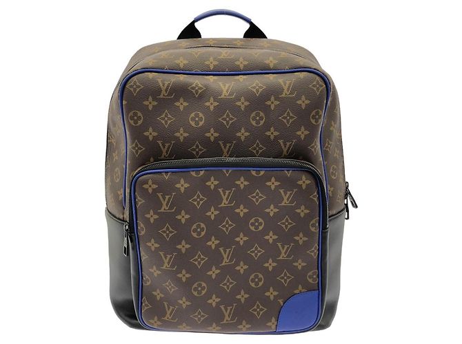 Louis Vuitton Monogram Macassar Dean Backpack Brown Blue