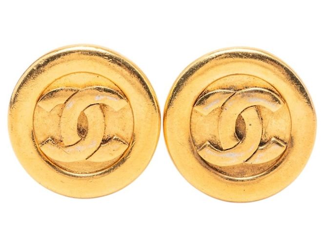 Orecchini a clip tondi Chanel Coco Mark D'oro