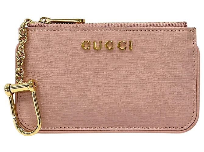 Monedero de cuero rosa Gucci