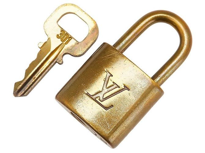 Set Chiave e Lucchetto Louis Vuitton D'oro Metallico