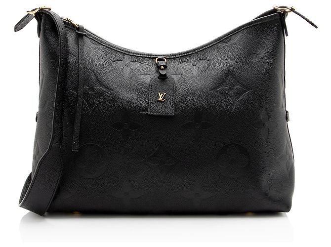 Bolsa de ombro Louis Vuitton Giant Monogram Empreinte CarryAll MM Preto