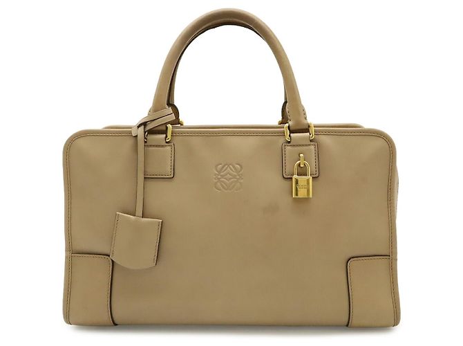Bolsa de couro Loewe Amazona 36 Marrom Bege
