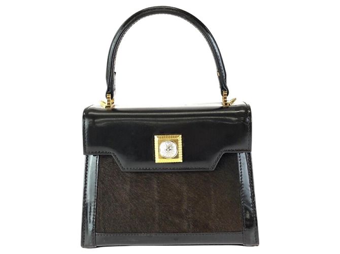 Bolso Versace Sunburst de pelo de caballo Castaño