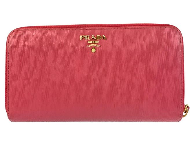 Langer Prada Saffiano Ledergeldbörse Pink