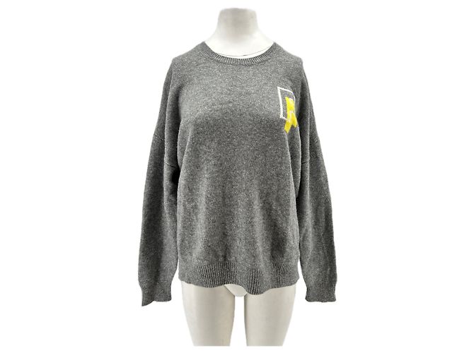 Autre Marque FROM FUTURE Grauer Kaschmirpullover M 