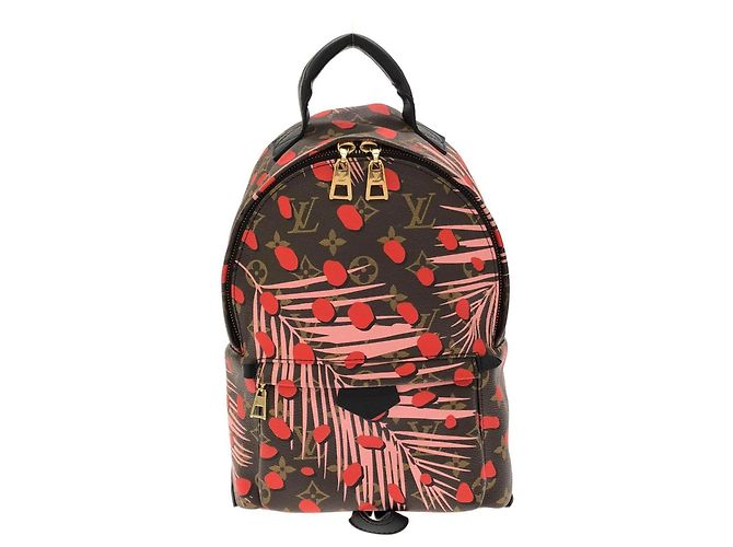 Louis Vuitton Monogram Summer Jungle Dot Palm Springs Backpack PM Rosa Arancione