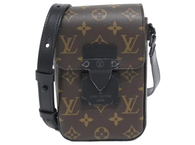 Portefeuille vertical Louis Vuitton Monogram Macassar S-Lock Marron