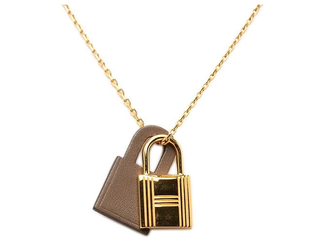 Hermès Collana con pendente Hermes O'Kelly PM Marrone Taupe