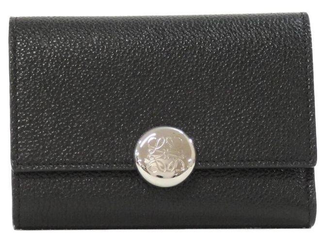 Cartera de cuero negra Loewe CANBS33X03 Negro