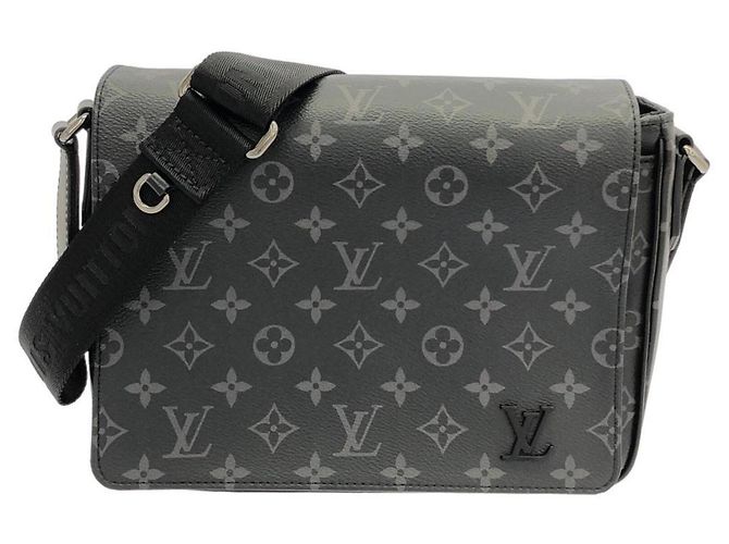 Louis Vuitton Monogram Eclipse District PM Shoulder Bag Black