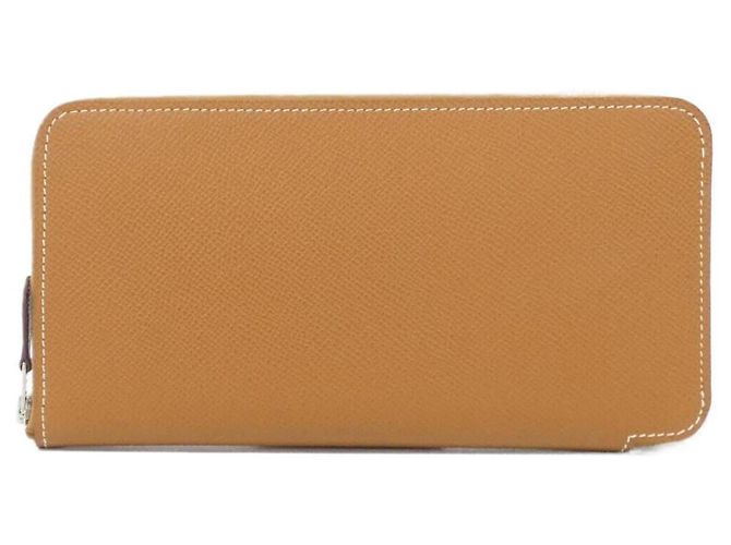 Cartera larga de seda Hermès EN LIBERTE Dorado Verde claro Morado oscuro