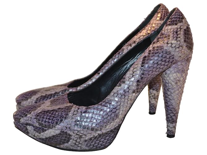 Escarpins en Python Stuart Weitzman Violet foncé 