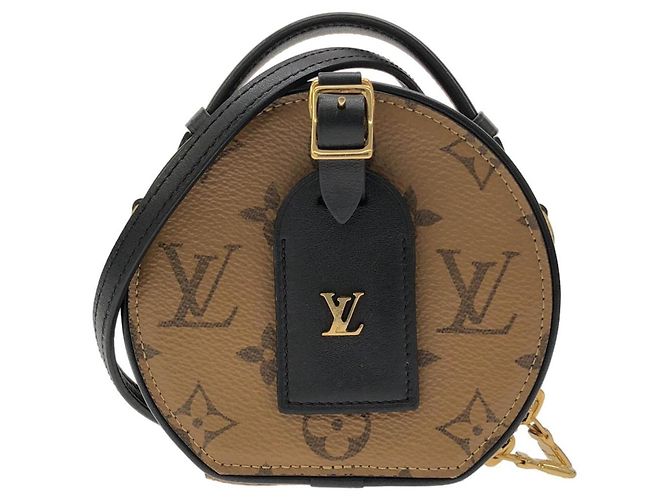 Borsa a tracolla Louis Vuitton Monogram Reverse Mini Boite Chapeau Marrone
