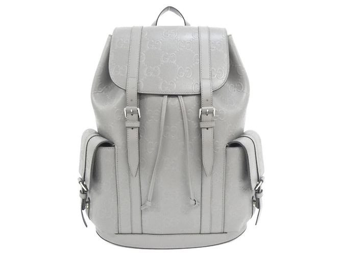 Mochila Gucci em couro cinza Marrom