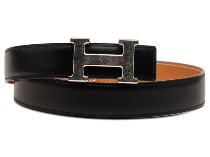 Hermès Cinto Hermes Constance com fivela logo H Marrom Preto