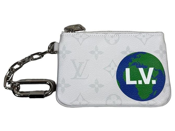 Louis Vuitton Pochette Clé Monogram White "Earth" Virgil Abloh Blanc Bleu Vert