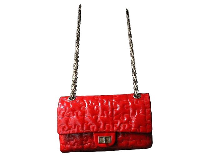 Chanel 2.55 Puzzle Handtasche Lackleder Rot