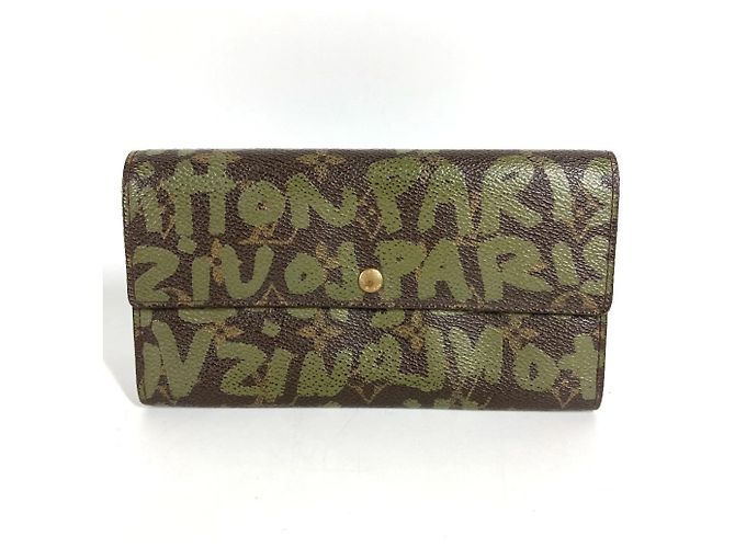 Louis Vuitton Monogram Graffiti Long Wallet Brown Khaki