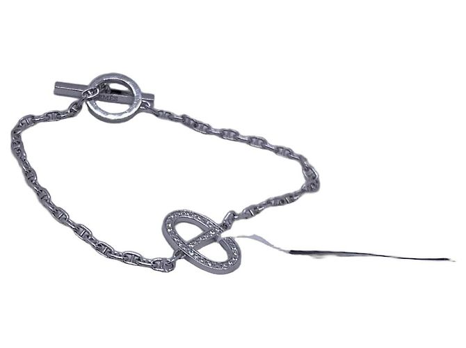 Bracciale Hermès Pig Nose in Oro Bianco e Diamanti Argento