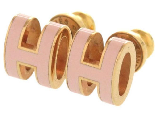 Hermès Boucles d'oreilles Pop H Mini Hermes Or Rose Doré