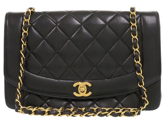 Borsa a tracolla Chanel Diana 25 Medium in agnello Nero
