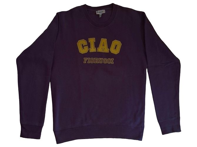 Autre Marque Fiorucci 'Ciao' Sweatshirt Violett Lila Gelb 