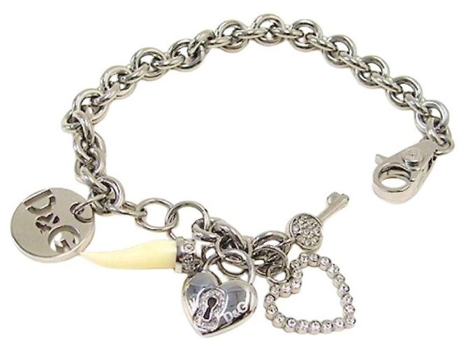 Dolce & Gabbana Bracciale con Charms 'I Love D&G' Argento