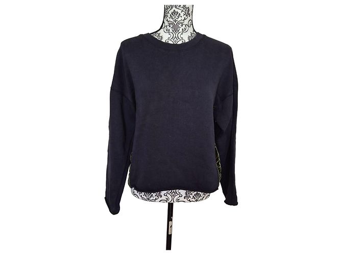 Bellerose Voka Sweatshirt mit Samteinsätzen - Schwarz Grün