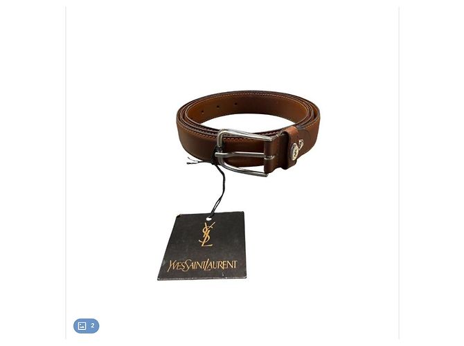 Yves Saint Laurent Ledergürtel Braun