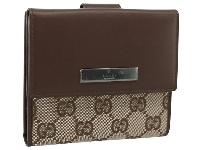Cartera Compacta GUCCI GG Canvas Beige Auth 182952M