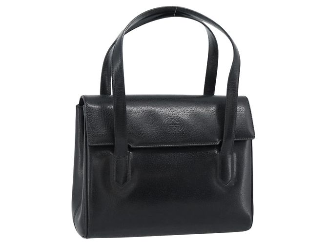 Borsa GUCCI in pelle nera e oro 000 109 0098 Auth 184513 Nero D'oro