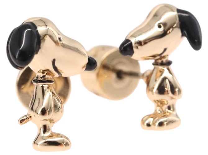 Coach x PEANUT Pierce Snoopy Gold Auth 167353A D'oro