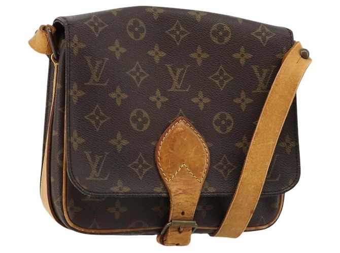 LOUIS VUITTON Bolsa de Ombro Monogram Cartouchiere MM M51253 LV Auth bs35459