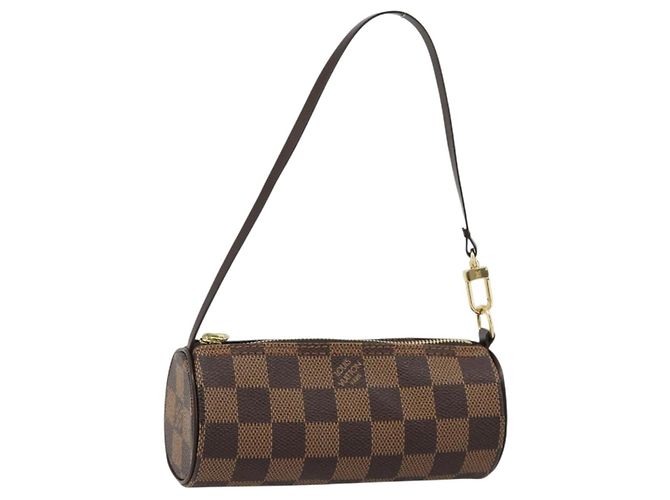 LOUIS VUITTON Damier Ebene Papillon Pouch LV Auth 182054
