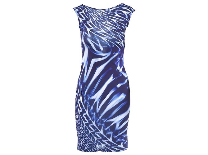 Vestido ajustado Roberto Cavalli con estampado abstracto azul