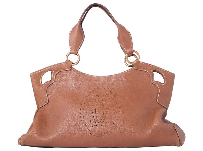 Sac Marcello de Cartier en cuir marron, taille Medium