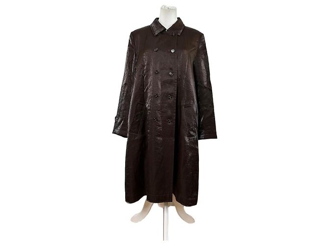 Vintage Givenchy Silk Coat Dark Brown M