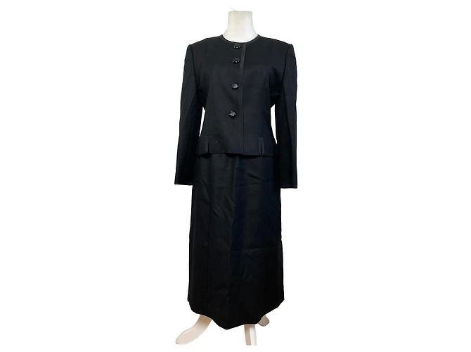 Vintage Givenchy Wollblazer-Set Schwarz M