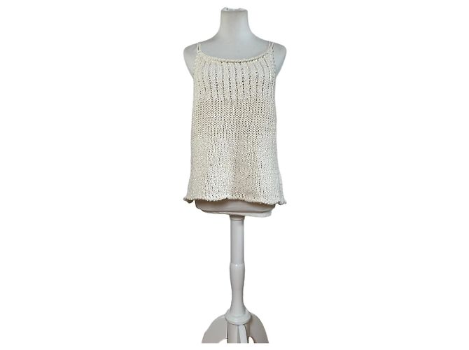 Top in cotone vintage Escada Crema M Beige