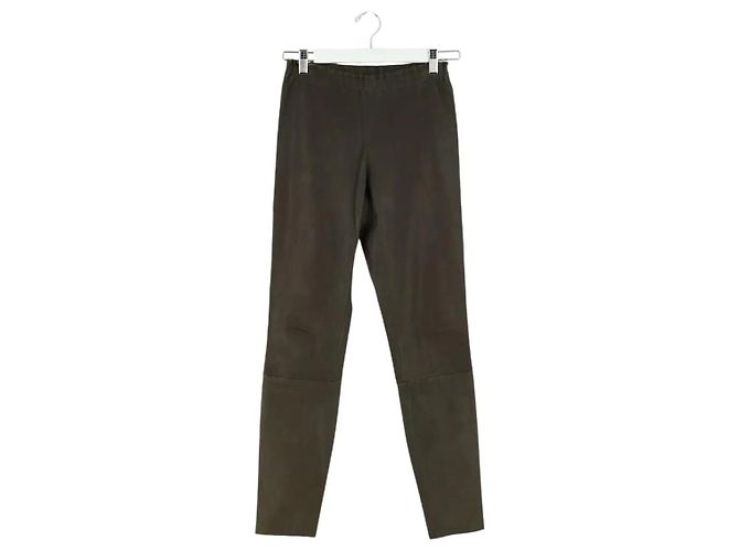 Stouls Leggings de couro cáqui Caqui