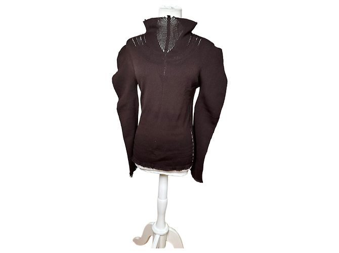 Vintage Issey Miyake Strickpullover Dunkelbraun M