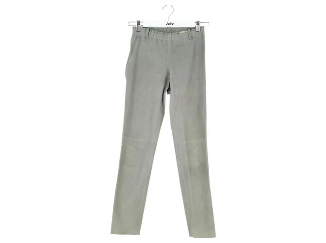 Stouls Graue Lederleggings