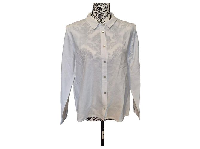 Autre Marque Camisa Karl Marc John Carnelet em Algodão e Linho - Branco