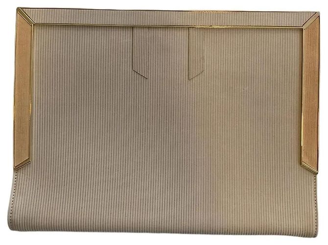 Clutch a Busta Escada Beige Texturizzata