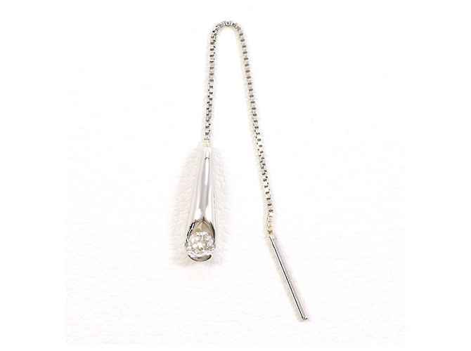 Autre Marque Boucles d'oreilles chaîne en platine PT900 avec diamant